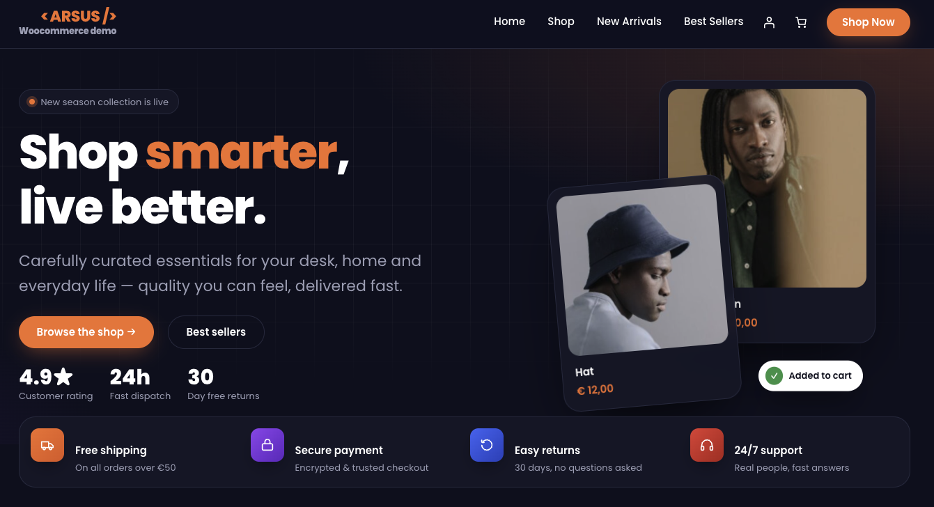 Demo tema WooCommerce